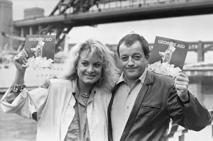 Former Bucks Fizz singer Jay Ashton and actor Tim Healy promote the charity record