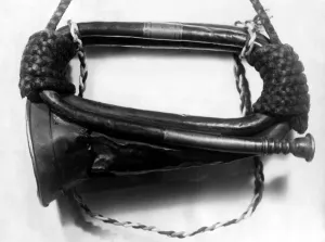 00421 Prints: A bugle used in the Charge of the Light Brigade at The Battle of Balaclava in the Crimean