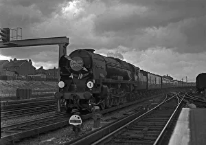 1961 Prints: The Bulleid Pacific locomotive N?34100 Appledore hauling the last steam driven Golden