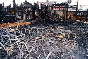 Burned to the ground - all that remains of South Bank FC social club after the double
