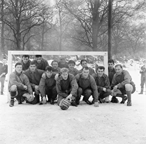 Burnley squad playing seven-a-side at the clubs all-weather pitch at Gawthorpe