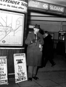 Tube Prints: Busker George Russell playing his Recorder outside Sloane Square Tube Station