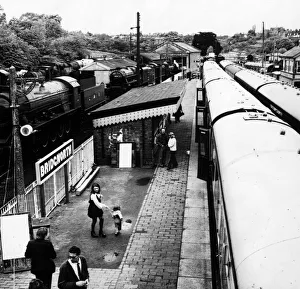00797 Prints: A busy scene at Bridgnorth Station, headquarters of the Severn Valley Railway, Shropshire
