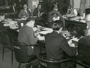 Publishing Prints: Busy scenes on the Daily Mirror news desk, 3rd March 1957