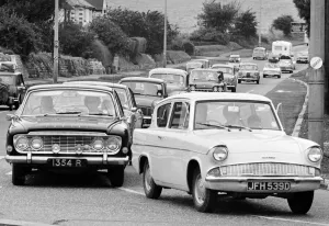 Busy scenes on the Exeter by pass as holidaymakers head for the South Coast