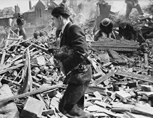 Buxton & Underwood Street, E1. Flying bomb incident in Southern England showing