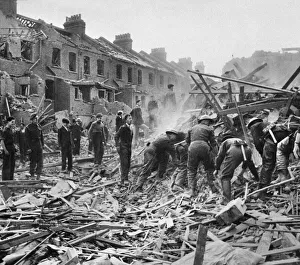 Buxton & Underwood Street, E1. Flying bomb incident in Southern England showing