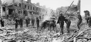 Buxton & Underwood Street, E1. Flying bomb incident in Southern England showing