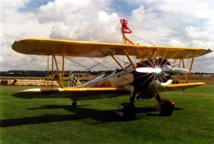 Aerobatics Prints: The Cadburys Crunchie Boeing-Stearman Model 75 biplane pictured at Elvington