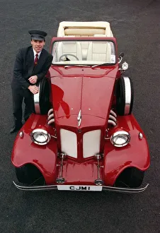 CALUM MacNEIL February 1998 WITH HIS BEAUFORT CONVERTIBLE CAR maroon paint