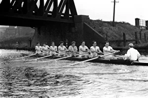 Boat Race Prints: The Cambridge Boat race crew were at Ely training for the annual Oxford V Cambridge boat