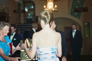 Premiere Prints: Back to camera, HRH Princess Diana, Princess of Wales attends the Premiere of Farewell to