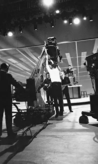 Camera rehearsals for the Beatles first appearance on The Ed Sullivan Show