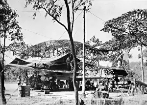 Camouflage Prints: A camouflaged Australian Bristol Beaufort receiving attention from R. A. A. F