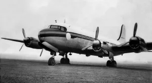 Flying Prints: A Canadair DC4M Argonaut aircraft powered by Rolls Royce Merlin engines