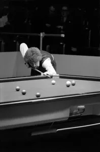 Canadian snooker player Cliff Thorburn in action during a tournament
