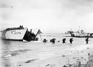 Allies Prints: Canadian Troops landing on the beaches of Northern France durring the Allied D-Day
