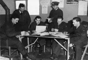 Raaf Prints: Canadians and Australian Air crew who took part in a bombing raid on Berlin