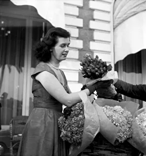 Cannes Prints: Cannes Film Festival 1953. Actress Elsy Albiin seen here on the beach at Cannes