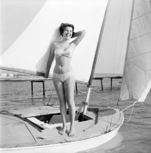 Cannes Film Festival 1953. Actress Liyane Bendavid seen here enjoying herself
