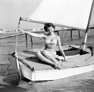 Cannes Film Festival 1953 Actress Liyane Bendavid seen here enjoying herself on the beach