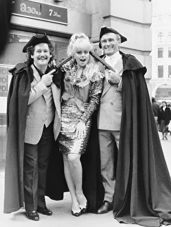 Cannon and Ball comedians Tommy Cannon and Bobby Ball with model Erica Preston DBase