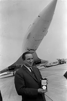 Award Ceremonies Prints: Captain Brian Trubshaw Concorde Pilot May 1971 Pictured after being presented with