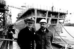 Captain Philip Roberts of the Royal Fleet Auxiliary and Dr Roger Vaughan
