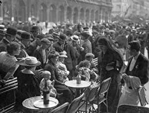 Caption published with picture Newly arrived refugees from the German advance