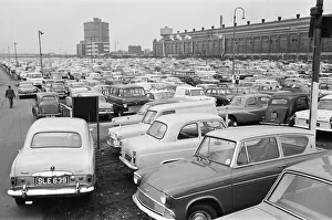 The car park at the Ford factory in Dagenham. 2nd October 1963 Local Caption