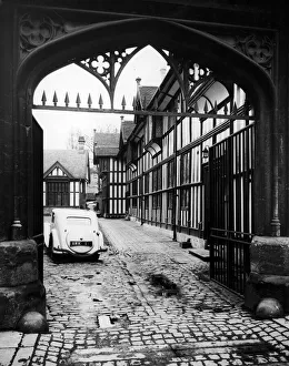 00266 Prints: Car parked at Bonds Hospital in Coventry. 3rd March 1937