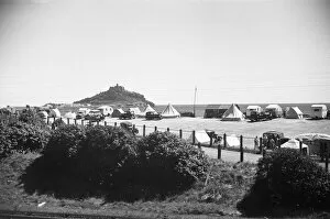 00868 Collection: Caravan and camping site over looking St Michaels Mount. July 1939
