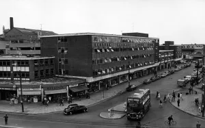 Cardiff Central railway station, Central Square. 30th August 1968