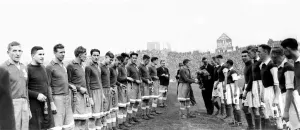 Friendly Prints: Cardiff City and Dynamo Moscow players line up before the start of their match