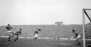 Cardiff City v Liverpool league match at Ninian Park November 1953
