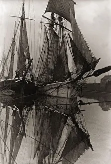 Reflective Prints: Cardiff Docks January 1936 The Windjammer looks a sorry sight with no wind