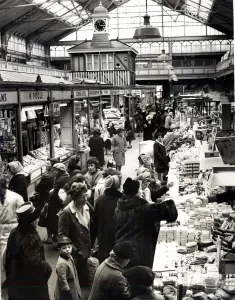 Cardiff - Old - Indoor Market - Central Market - A bust scene at Cardiff