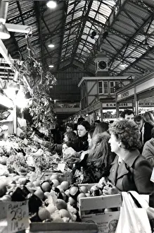 Cardiff - Old - Indoor Market - Central Market - A busy shopping scene at Central Market