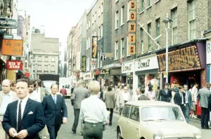 Carnaby Street, London. Image shows many of the trendy boutiques that lined the street