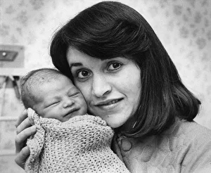 Mother Prints: Carol McDermott wife of Terry McDermott pictured with baby son Neale at Newcastle General