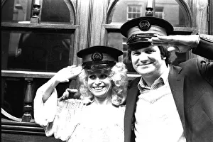 00473 Prints: Carry-on actress Barbara Windsor with local comedian Spike Rawlings outside the Threatre