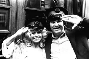 00473 Prints: Carry-on actress Barbara Windsor with local comedian Spike Rawlings outside the Threatre