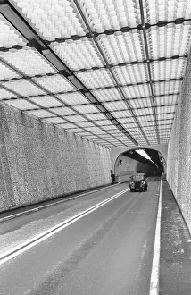 01105 Prints: Cars seen here emerging from the newly opened Dartford Tunnel linking Essex to Kent