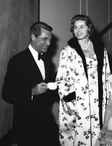 Necklace Prints: Cary Grant and Ingrid Bergman between takes filming Indiscreet at the Royal Opera House