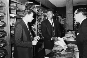 Department Store Prints: Cassius Clay aka (Muhammad Ali) getting measured at Austin Reeds in London