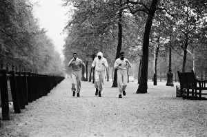 Cassius Clay aka (Muhammad Ali) running in The Mall London ahead of his first fight with