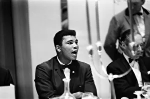 Cassius Clay (Muhammad Ali) attends a sports writers reception