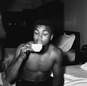Cassius Clay (Muhammad Ali) in London ahead of his non-title fight against Henry Cooper