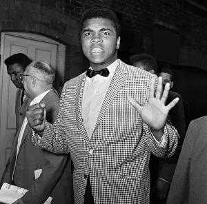 Portrait Posed Prints: Cassius Clay (Muhammad Ali) in Soho on the day of his arrival in London