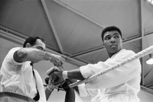Cassius Clay (Muhammad Ali) training in White City ahead of his fight with British